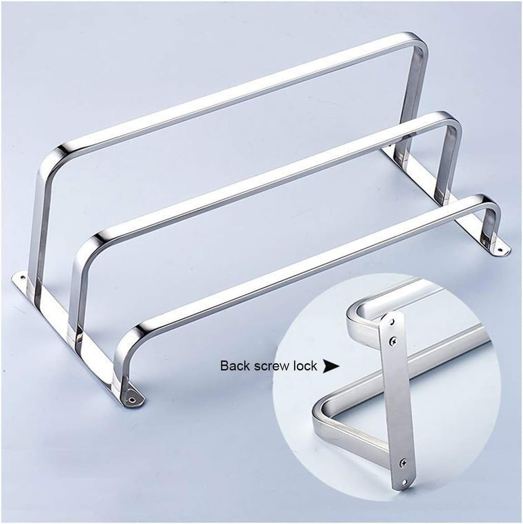 Double Pole Towel Rack Punch-Free Towel bar Bathroom Suction Cup Towel Holder Space Aluminum Towel Shelf-A 57cm(22inch) (Single Layer 70cm)