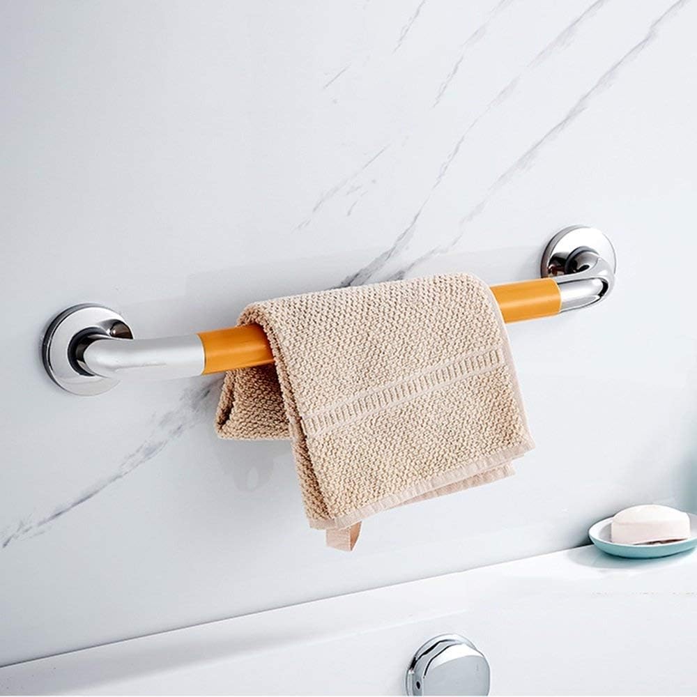Bathroom, Grab Bar Anti-Slip Anti-Fall Handrail -Safety Stainless Steel Grab Rails Polished Chrome -Wall Mounted Handrails Disability Aid Hold with Yellow NYL,50Cm,50Cm