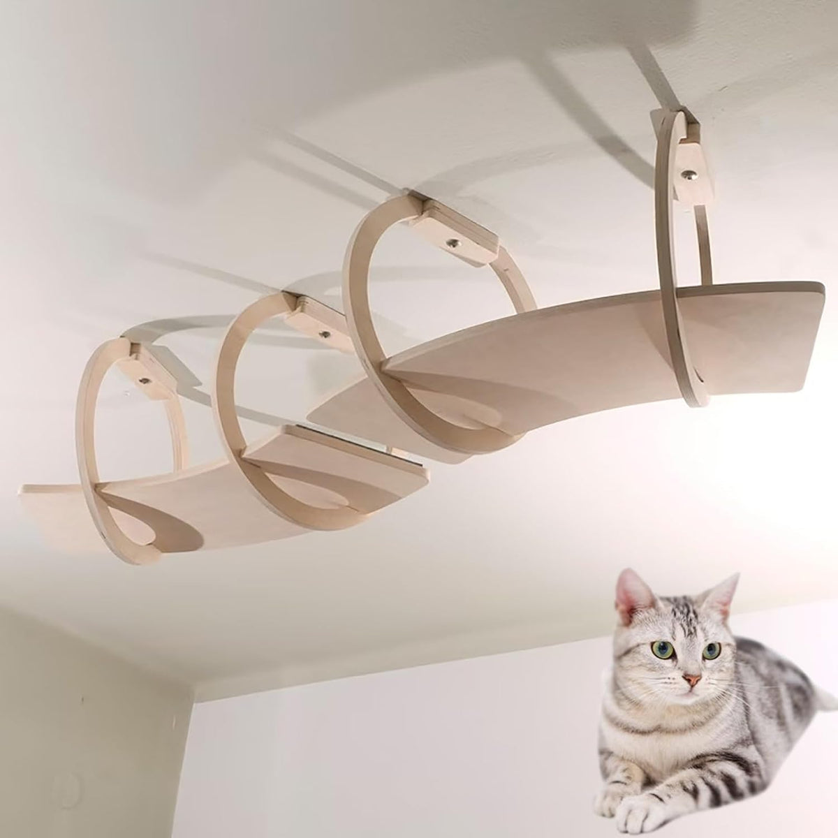 Wooden Cat Shelves for Wall, Cat Bridge, Sky Corridor, DIY Freedom Assembly, 2 Pcs