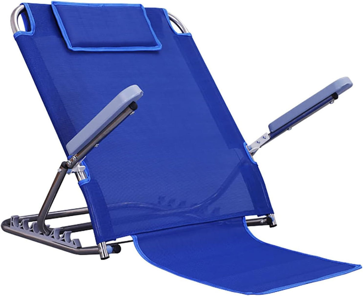Bed Back Rest, Backrest For Bed, Adjustable Angle, Mobility Disability Support Aid, Sit Up Or Reclined Position, Includes Head Pillow, Read, Eat, Watch TV In Bed, For Eldery, Disabled, & Injured,Blue