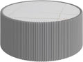 GDFStudio Modern Round Coffee Table, Luxury Sintered Stone Top Circle Coffee Table with PU Leather Drum Base, Creative Shape Small Tables for Living Room Side Tables, Fully Assembled, Grey-Large