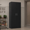Madesa Kitchen Pantry Storage Cabinet 2 Doors with 5 Utility Shelves 23' L Wooden Organization Unit for Kitchen - Black