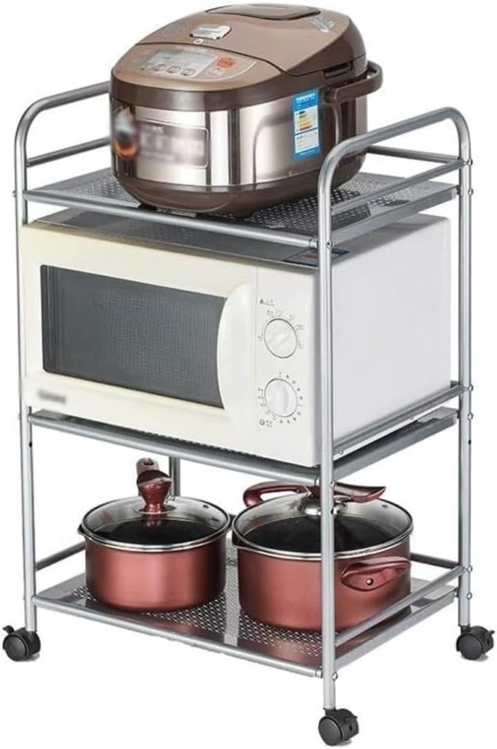 Microwave Stand 3 Tier Microwave Oven Rack Stainless Steel Kitchen Shelf Rice Cooker Storage Stand Storage