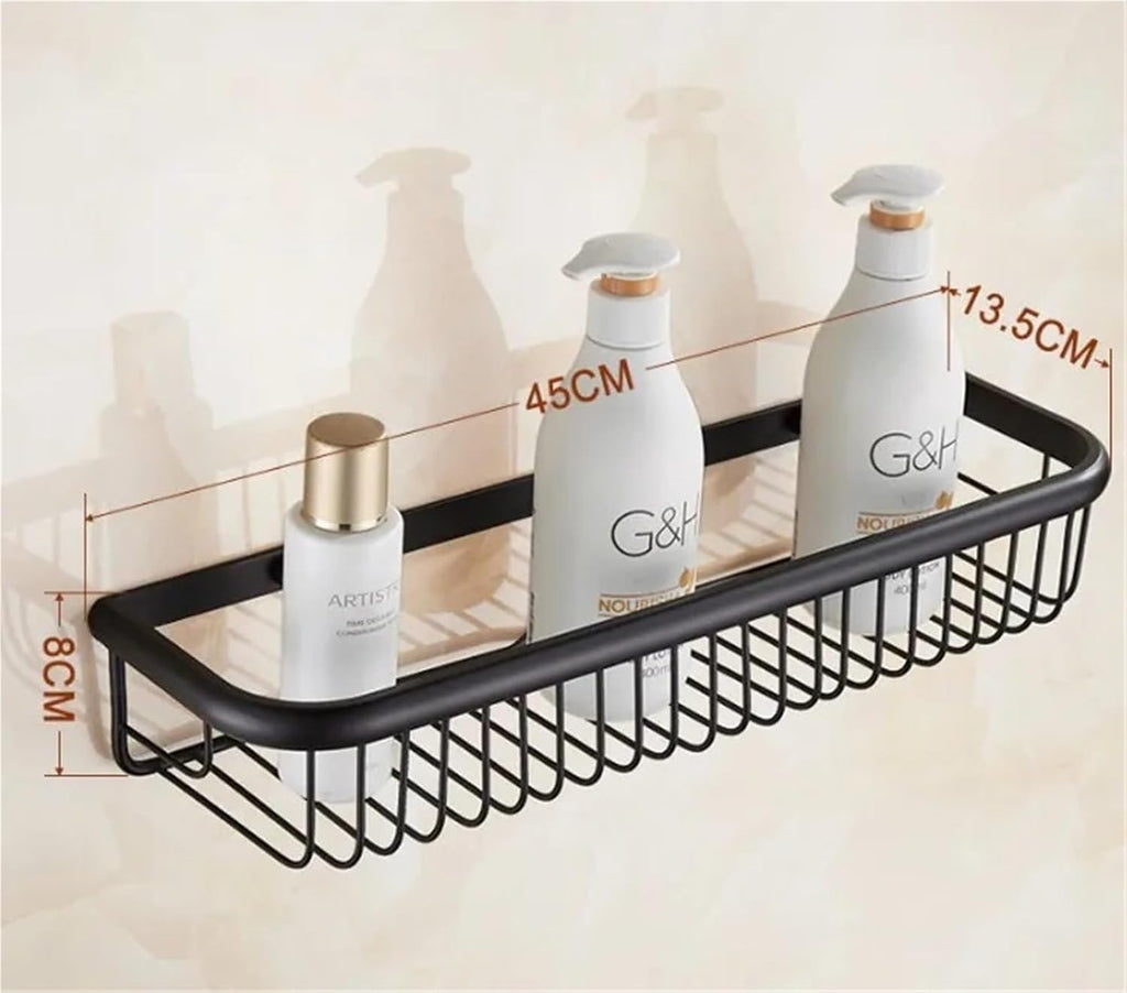 Black Brass Bathroom Accessories Hardware Set Towel Bar Rail Rack Toilet Paper Holder Shower Soap Dish(45cm)