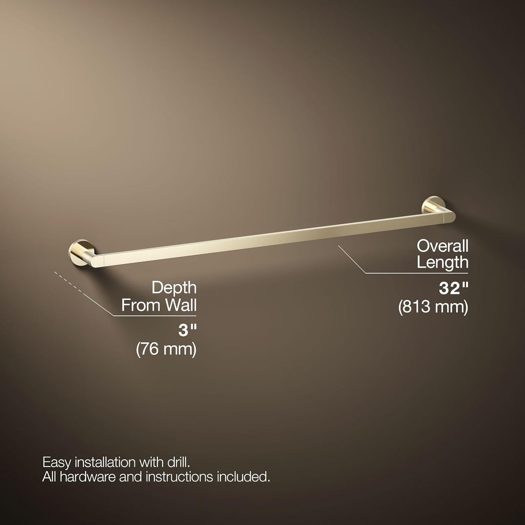 Kohler 73143-AF Composed® 30' Towel bar, Vibrant French Gold