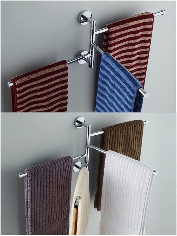 Bathroom Shelves Towel Rail Rack Stainless Steel Activity Towel Bar/Tripod, Punch-Free Rotating Swivel Towel Rack, Hair Dryer Holder Bathroom Accessories for Bathroom Kitchen (Color : 5towel