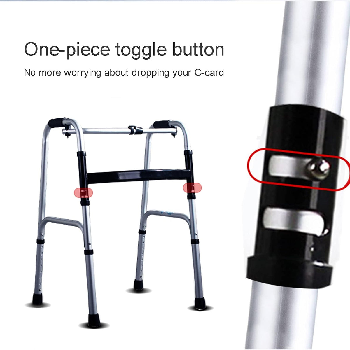 Walker for Seniors Rollator Elderly Walker Disabled Walker Armrest Auxiliary Walking Bracket Folding Walker Frame Disability Aids,A (A-A