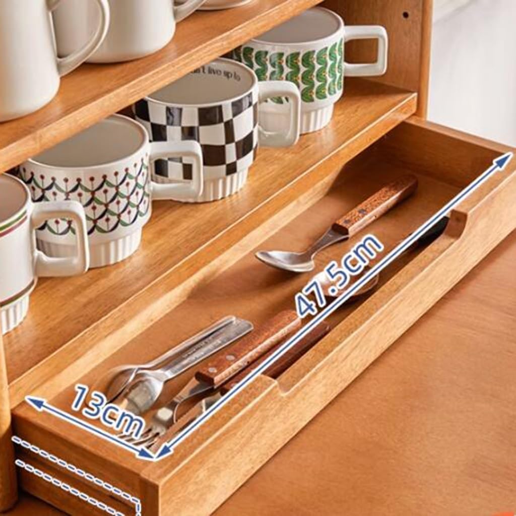 4 Tier Wooden Coffee Tabletop Rack Mug Rack Kitchen Spice Rack Adjustable Corner Shelf For Bathroom Counter Cosmetic Storage Spice Organization And Storage, 55*18*48.5cm, Brown