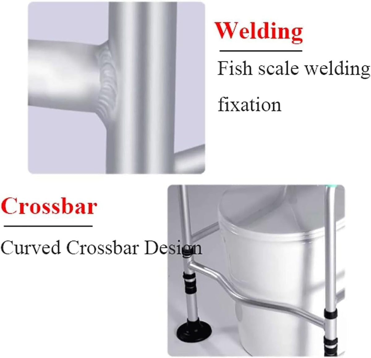 Bathroom Toilet Hand Rail Safety Frame, with Non-Slip Handles Adjustable Toilet Seat Grab Bar, Portable Disability Toilet Bathroom Aids Support Frame