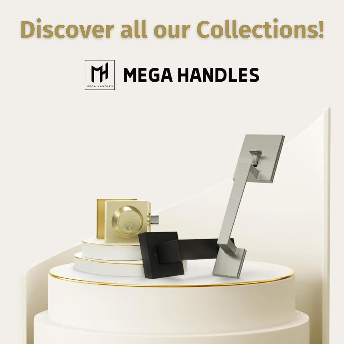 Mega Handles ROBELL Entrance Combo, Entry Lever Door Handle & Single Cylinder Deadbolt Lock & Key Pack, Heavy Duty Door Levers Set for Left or Right-Handed Doors - Matte Black (2 Pack) Keyed Alike