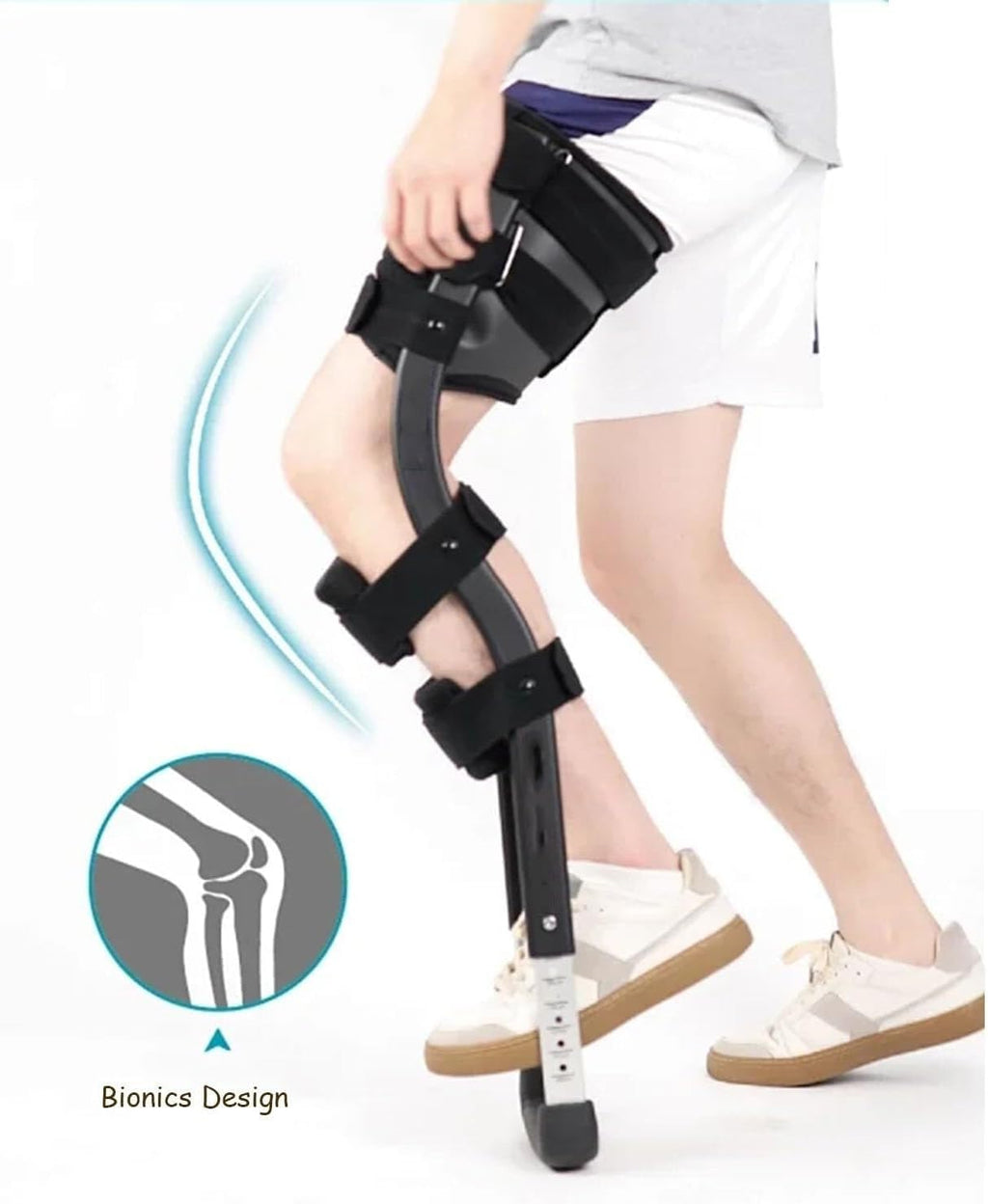 FoRes Walking Support Single Leg Alternative to Crutches Telescopic Pain Free Knee Crutch Walker Hands Free Crutch Knee for Disability Elderly Injury Ankle Fracture