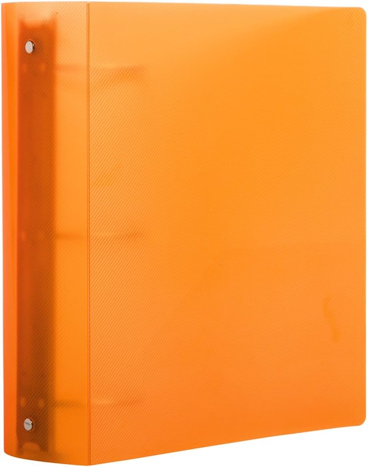 JAM PAPER Plastic 3 inch Binders - Orange 3 Ring Binder - Bulk 10/Pack