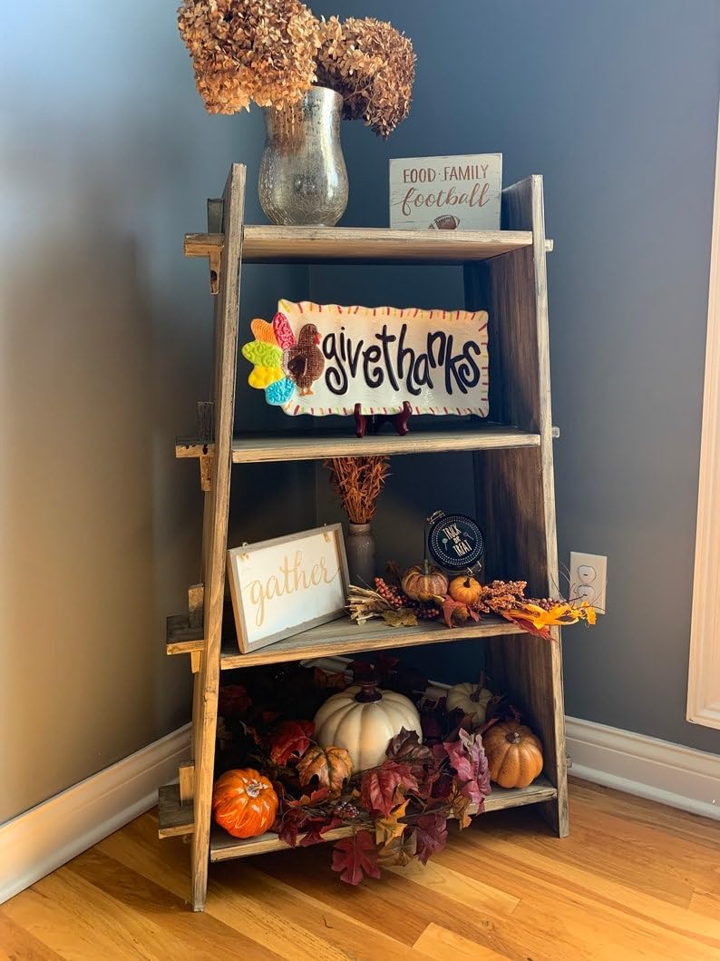 Wooden Bookshelf, Wooden Organizer, Entry-Way Shelf, Rustic Shelf, Rustic Bookshelf. Wooden Display Shelf, Corner Bookshelf, Corner Organize(Height : 52 Inches)