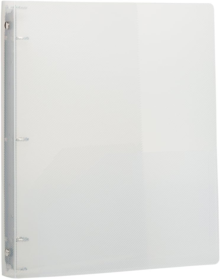 JAM PAPER Plastic 0.75 inch Binders - Clear 3 Ring Binder - Bulk 36/Pack