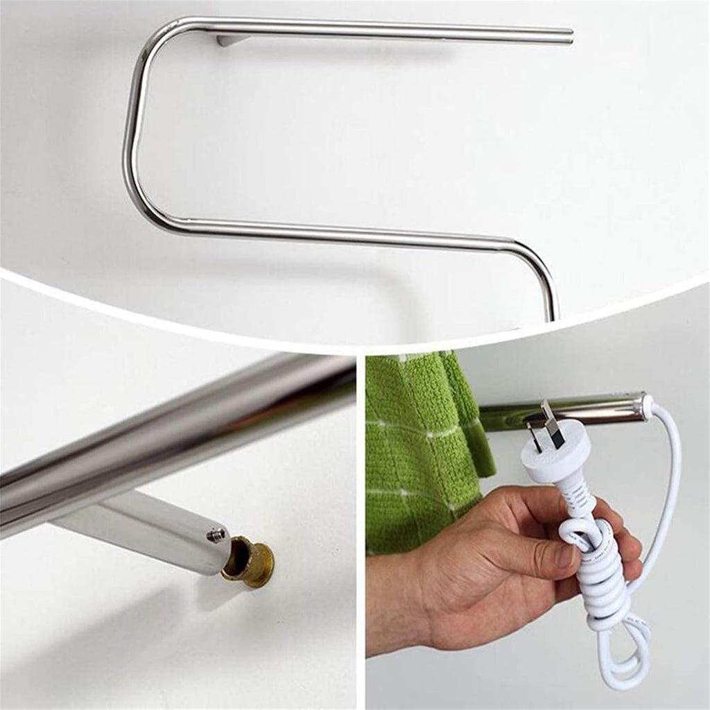 MUSUMI Towel Warmer, Electric Towel Warmer, Bathroom Drying Rack, Stainless Steel Bathroom Towel Rack Towel Bar,Bath Towel Dryer, Easy to Use