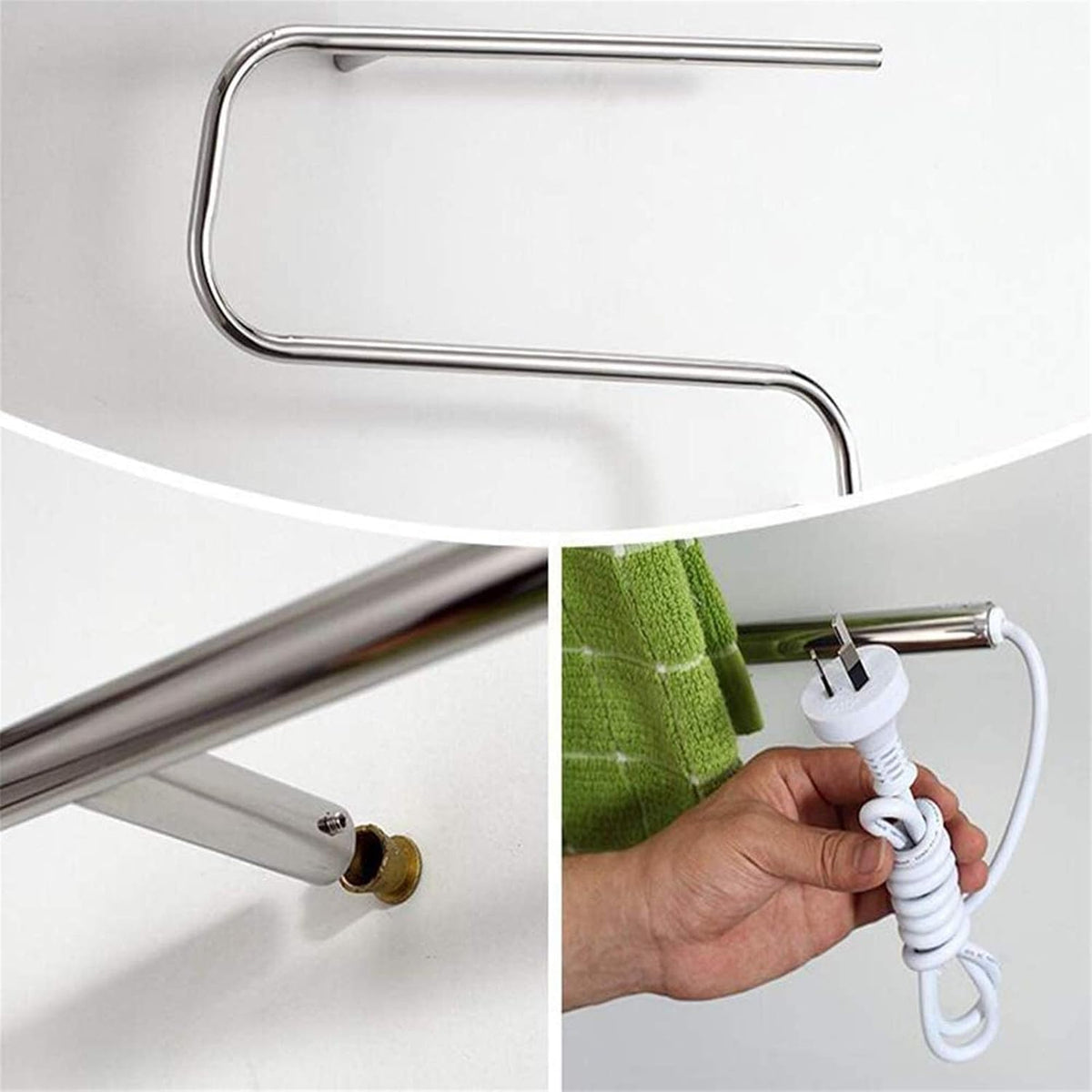 MUSUMI Towel Warmer, Electric Towel Warmer, Bathroom Drying Rack, Stainless Steel Bathroom Towel Rack Towel Bar,Bath Towel Dryer, Easy to Use
