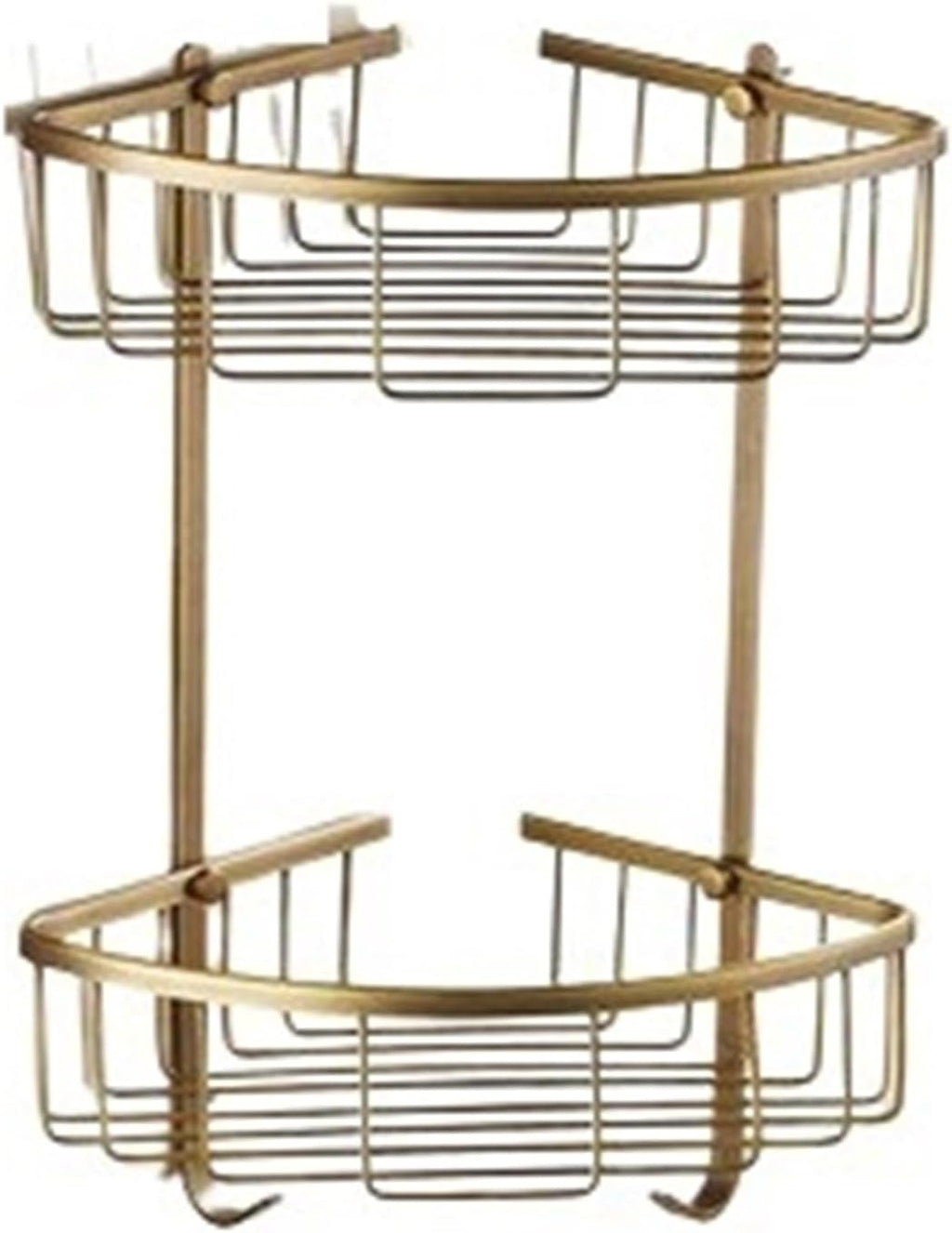 Solid Brass Bathroom Accessories Set,Robe Hook,Paper Holder,Towel Bar,Soap Basket(Corner Basket)