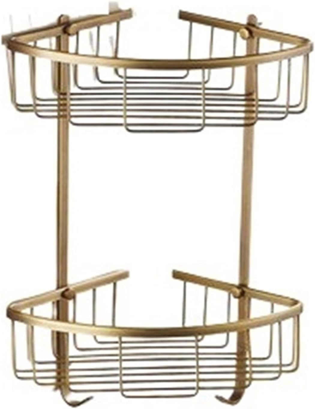 Solid Brass Bathroom Accessories Set,Robe Hook,Paper Holder,Towel Bar,Soap Basket(Corner Basket)