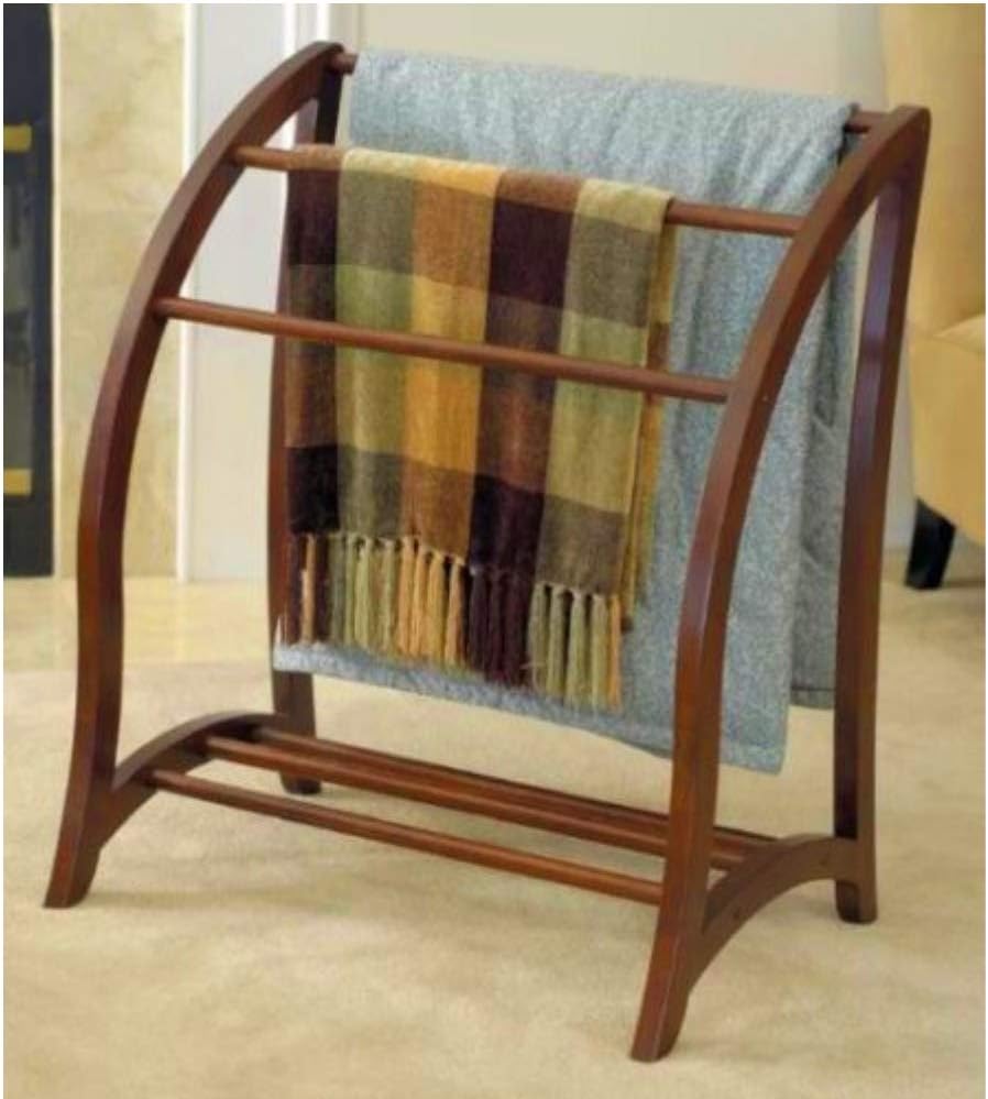 Vintage Quilt Rack Stand Wood Blanket Stand Bedspread Storage Display Towel Bar Large 3 Tier Beechwood Wooden Bedding for Bedspreads Comforters Towels Home Bedroom Quest Room Free Standing Towel Stand
