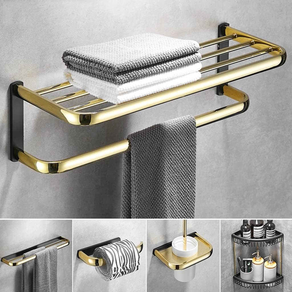 LSLYTQ Light Luxury Bathroom Towel Rack, Toilet Paper Holder, Towel Holder Towel Bar and Coat Hook, Bath Hardware Set