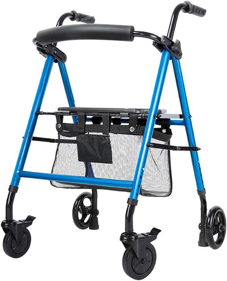 Standing Frame Adult Walker Walking Aid for The Disabled, Adjustable Crutches Old People's Trolley Rehabilitation Equipment