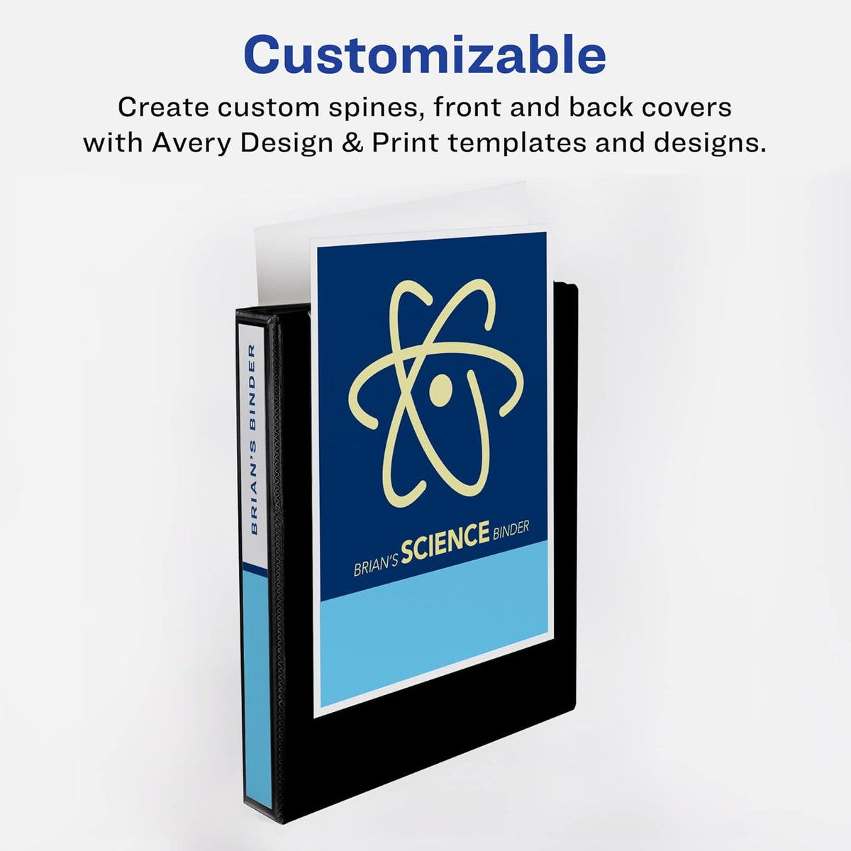 Avery(R) Durable View 3 Ring Binder, 1-1/2 Inch EZD Rings, 1 Black Binder (09400) (Pack of 12)