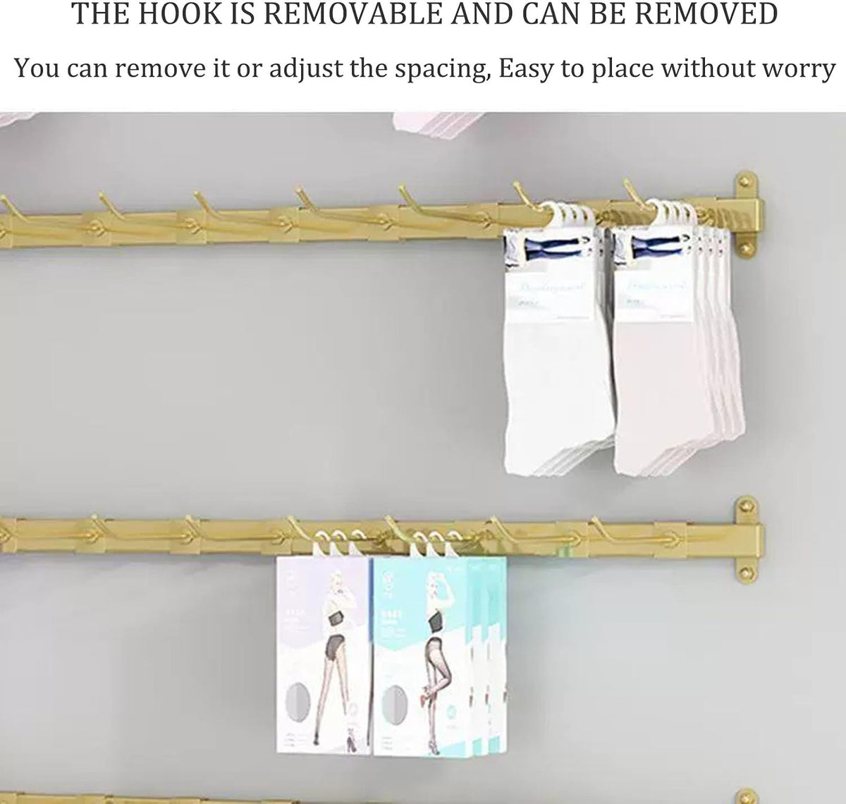 Wall-Mounted Socks Storage Organizer Display Stand,Modern Metal Retail Store Earring Holder Hanging Jewelry Rack,Closet Storage Metal Necklace Hooks Keyring Hats Craft Toys Show Rack