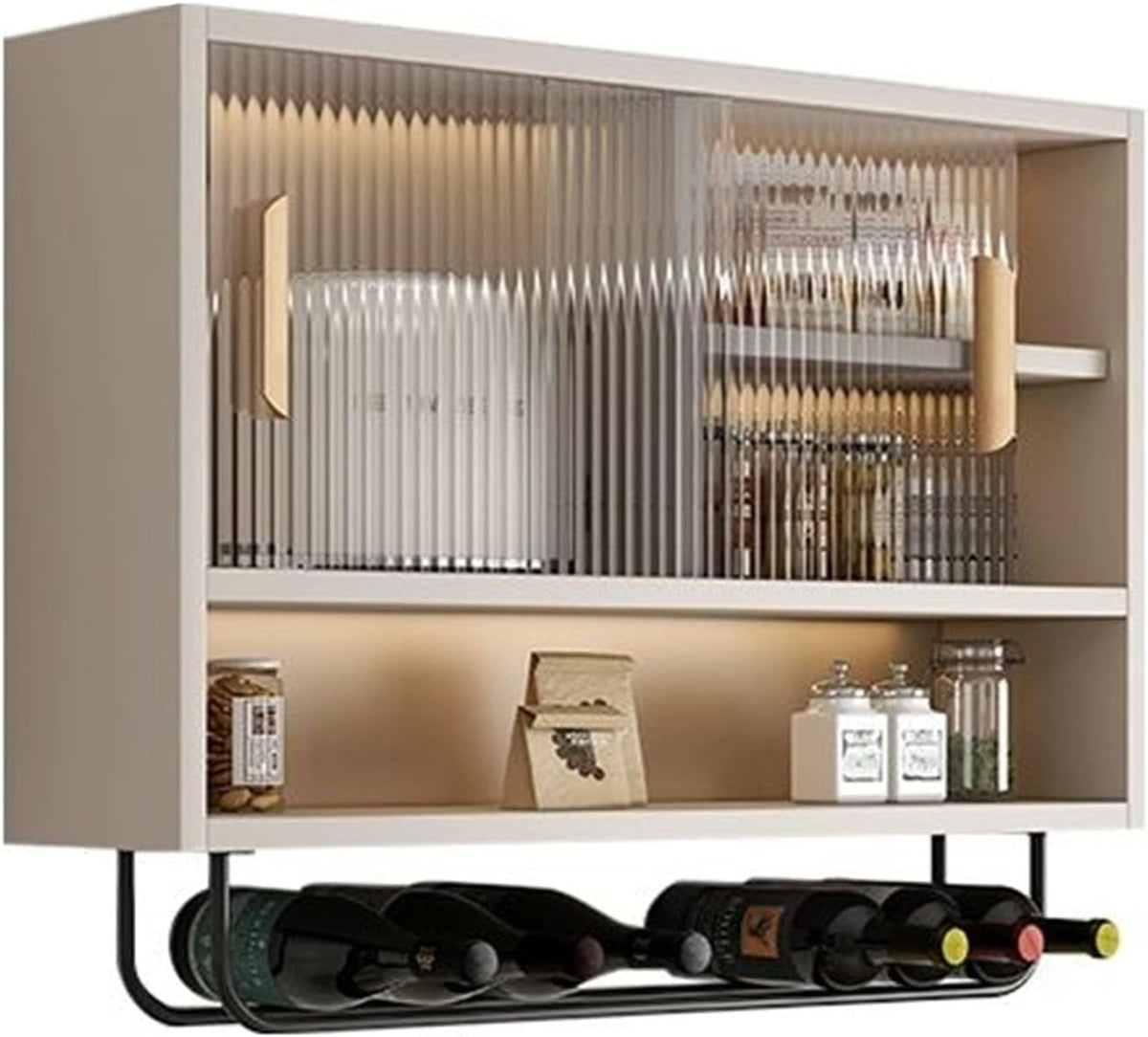 Large Kitchen Wall Cabinet,Wooden Wall Mounted Storage Cabinet with 2 Sliding Glass Door and Towel Bar,Modern Medicine Cabinet for Bathroom Laundry Room Kitchen(47.24 * 9.06 * 19.69in, B)
