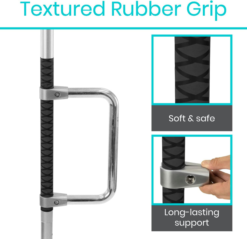 Vive Floor to Ceiling Grab Bar - Stand Assist Aid for Elderly - Shower Safety Bar for Seniors - Stand Assist Transfer Pole - Shower Support Pole - Toilet Rail for Disabled & Handicap Security