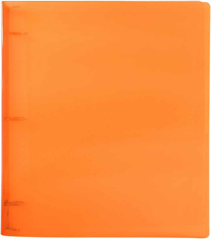 JAM PAPER Plastic 1 inch Binders - Orange 3 Ring Binder - Bulk 24/Pack