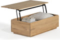 Transformer Table - Lift Top Coffee Table with Storage, Modern Coffee Table for Living Room, Work & Dining, Space-Saving Small Coffee Desk with Hidden Storage, Natural