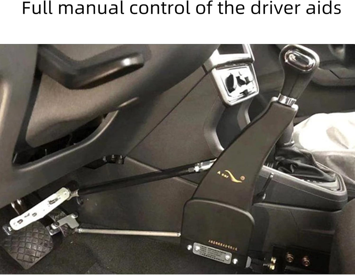 YANGG Hand Controls Driving Car Feet Disabled Handicap Aid Equipment Handle Driver Help Gas/Brake Pedals Assist Device Kit with Steering Wheel Spinners All Steel Main Body (Enhanced Type)