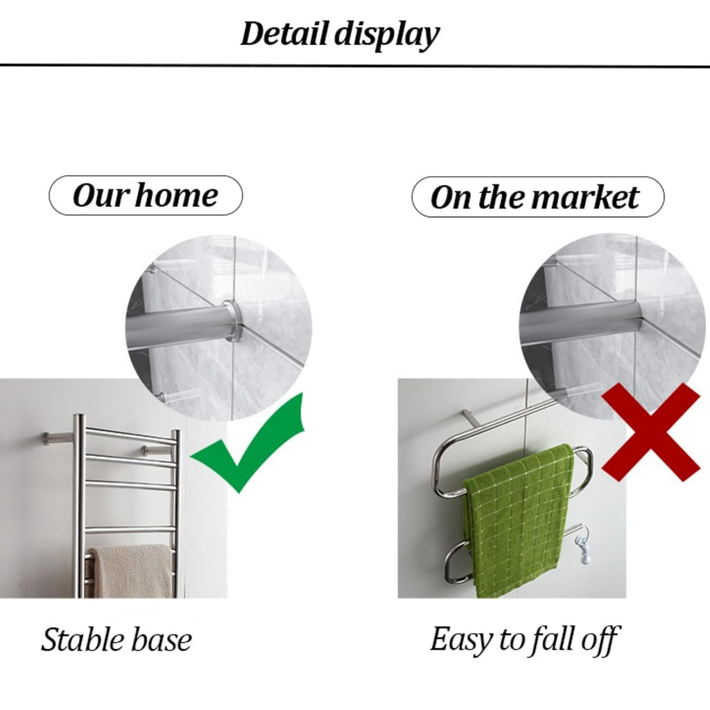 14-Bar Towel Warmer, Wall Mounted Bath Towel Heater, Clothes Airer Dryer, LED Display Panel, Built-in Timer, Adjust Temperature, Hot Towel Warmer Rack for Bathroom Hotel(Black,A)