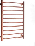 Electric Towel Warmer, Rose Gold Heated Towel Rack with 10 Bars 304 Stainless Steel Electric Drying Rack Wall Mounted Bath Towel Heater, Clothes Airer Dryer for Bathroom, 80(Plug in
