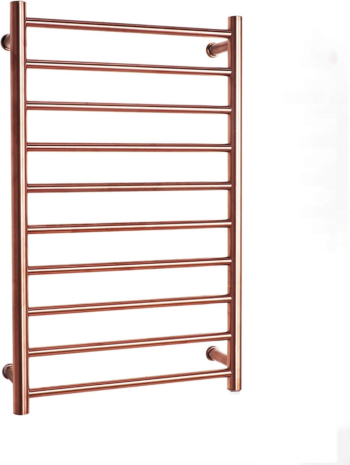 Electric Towel Warmer, Rose Gold Heated Towel Rack with 10 Bars 304 Stainless Steel Electric Drying Rack Wall Mounted Bath Towel Heater, Clothes Airer Dryer for Bathroom, 80(Plug in