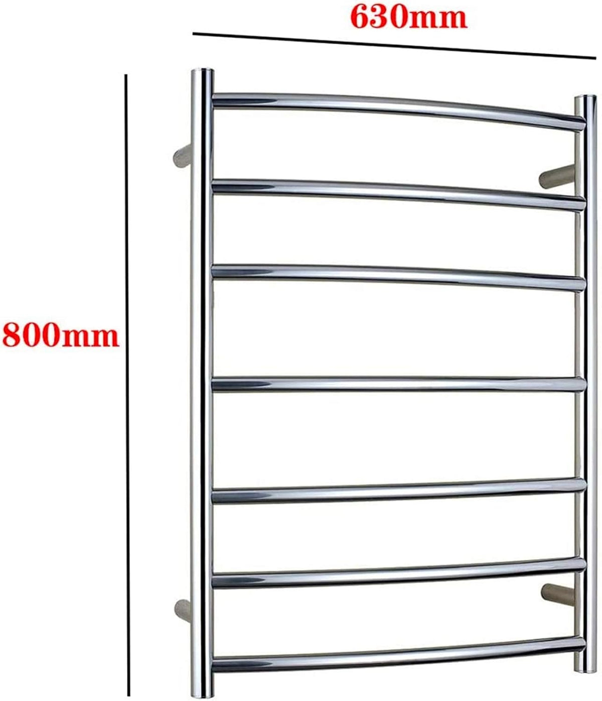 Towel Warmer, Electric Towel Warmer Rack Wall Mounted, Polish Chrome Heated Drying Rack with 7 Heated Bars Mirror,Bath Towel Dryer