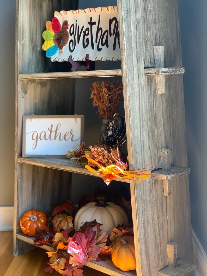 Wooden Bookshelf, Wooden Organizer, Entry-Way Shelf, Rustic Shelf, Rustic Bookshelf. Wooden Display Shelf, Corner Bookshelf, Corner Organize(Height : 52 Inches)