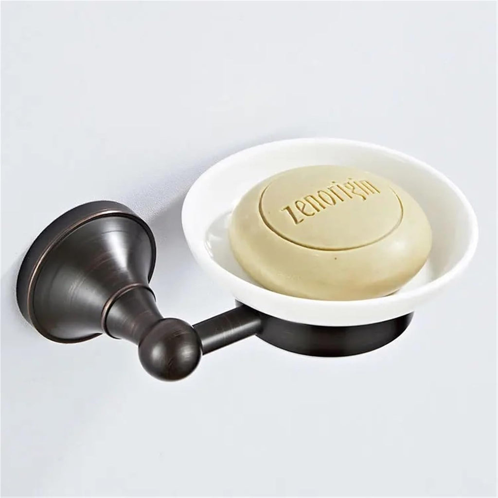 Black Brass Bathroom Accessories Hardware Set Towel Bar Rail Rack Toilet Paper Holder Shower Soap Dish(Soap Dish(1))