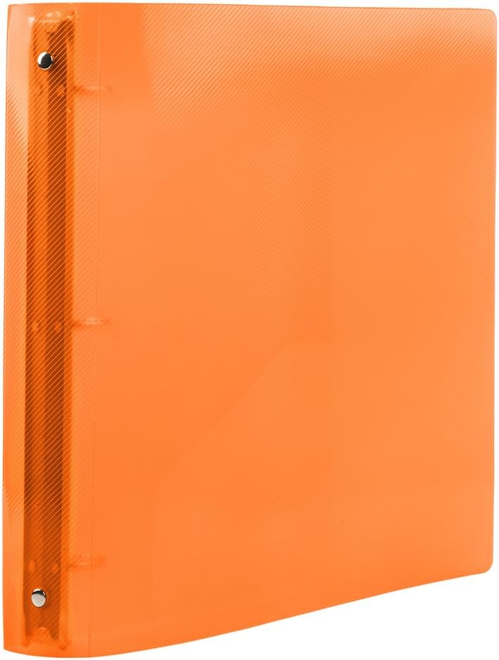 JAM PAPER Plastic 1.5 inch Binders - Orange 3 Ring Binder - Bulk 20/Pack