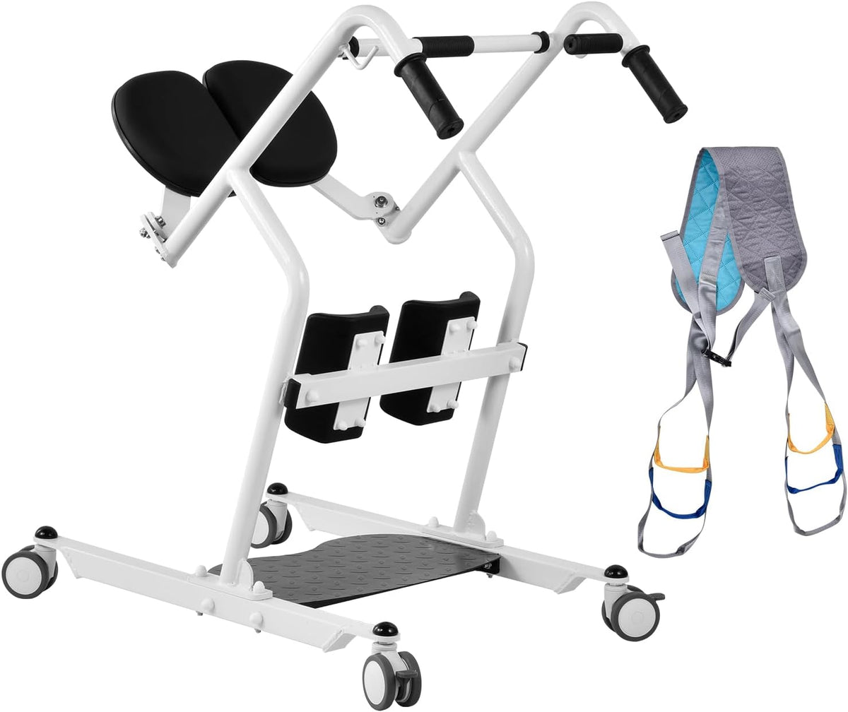 Sit to Stand Lift for Elderly, Patient Lift Chair Transport Unit with Wheels 220 Lbs Capacity, Standing Transfer Device for Home Care, Disability Aid Product for Adults