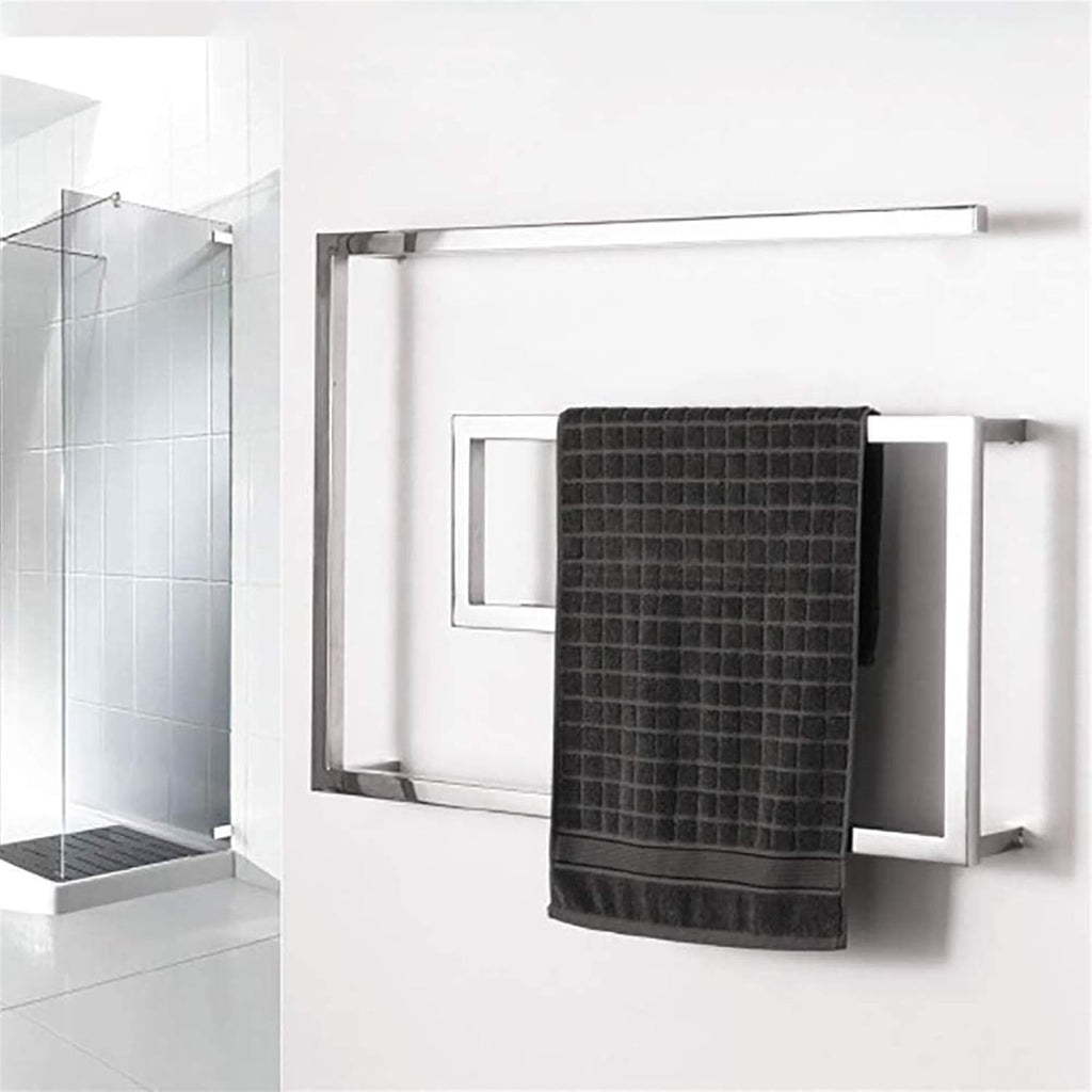 Stainless Steel Towel Warmer, Electric Heated Towel Rack Hot Towel Rail with Square Bars for Bathroom Kitchen Hotel,Bath Towel Dryer