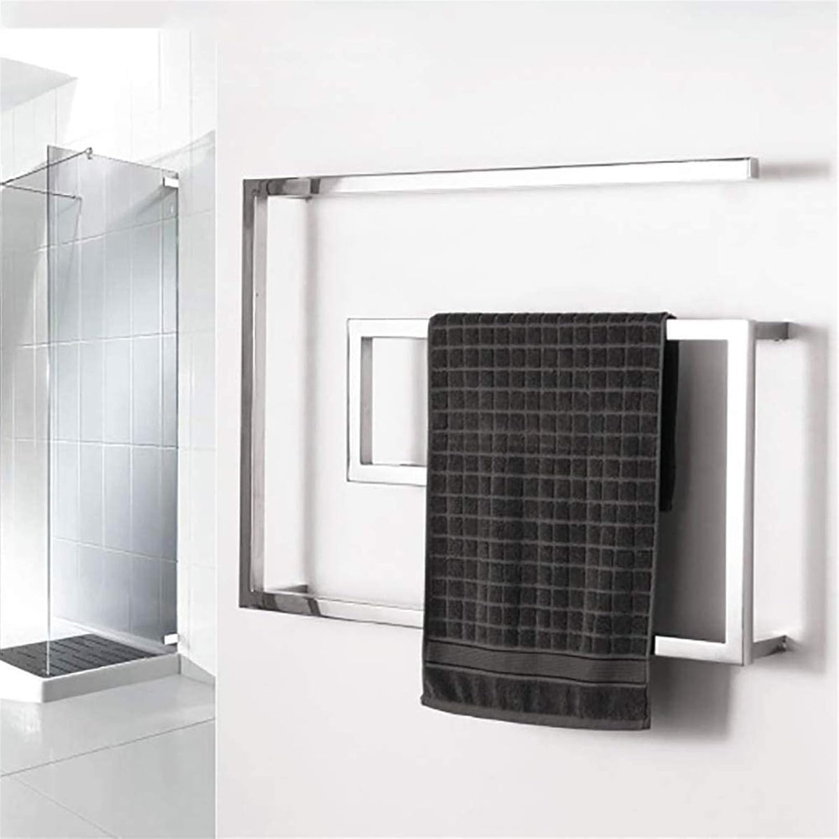 Stainless Steel Towel Warmer, Electric Heated Towel Rack Hot Towel Rail with Square Bars for Bathroom Kitchen Hotel,Bath Towel Dryer