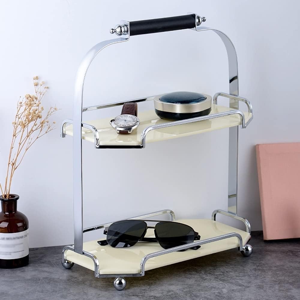 2-Tier Bathroom Corner Shelf with Handle, Bathroom Counter Organizer, Kitchen Countertop Organizer, Makeup Shelf Organizer and Storage, Perfect Storage Tray for Bathroom, Kitchen, Vanity(B)