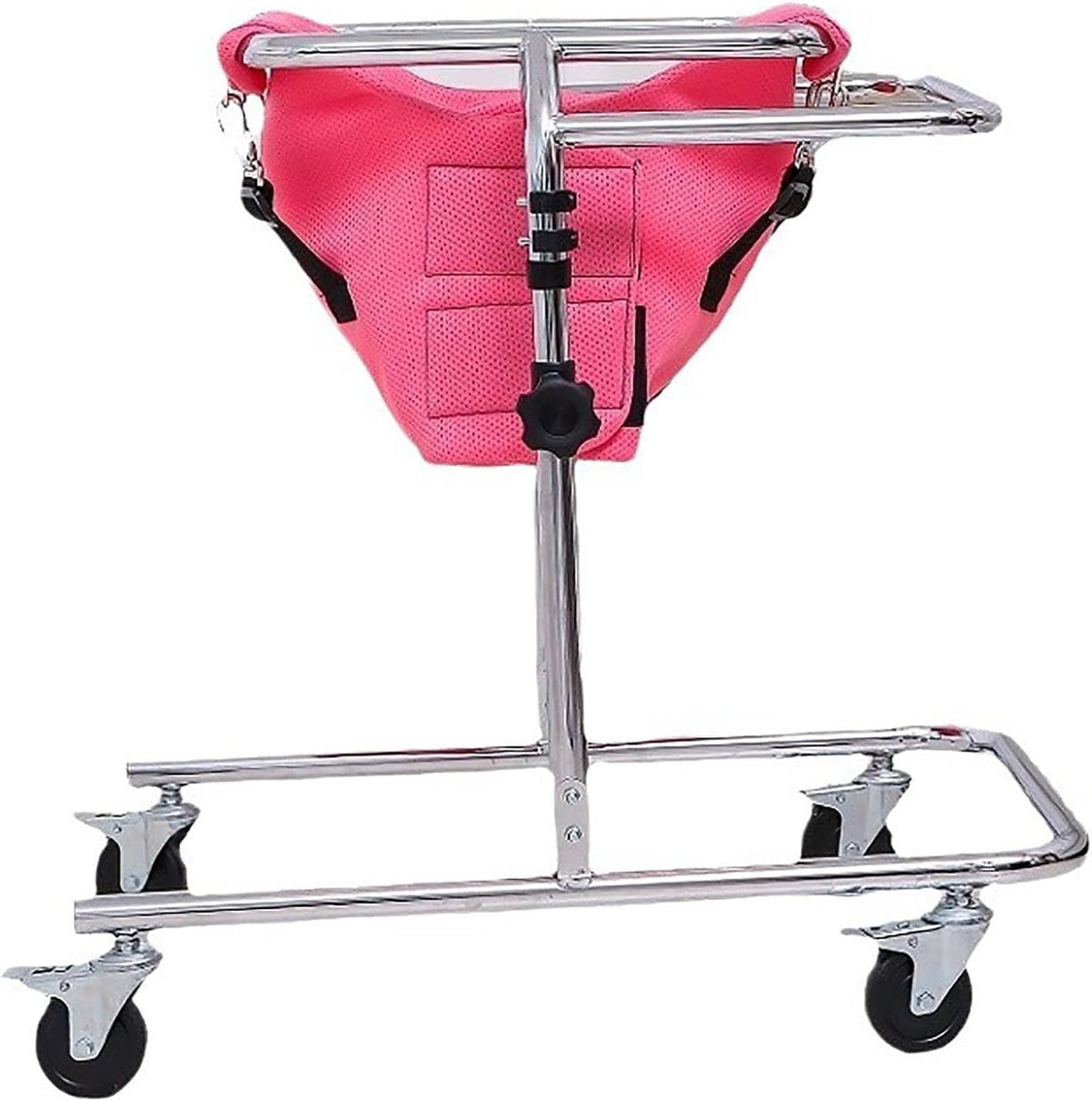 Walking Aid with Seat Wheel, Adjustable Height Walker, for Kids Cerebral Palsy Disability Rehabilitation Auxiliary Walking Frame(Pink)