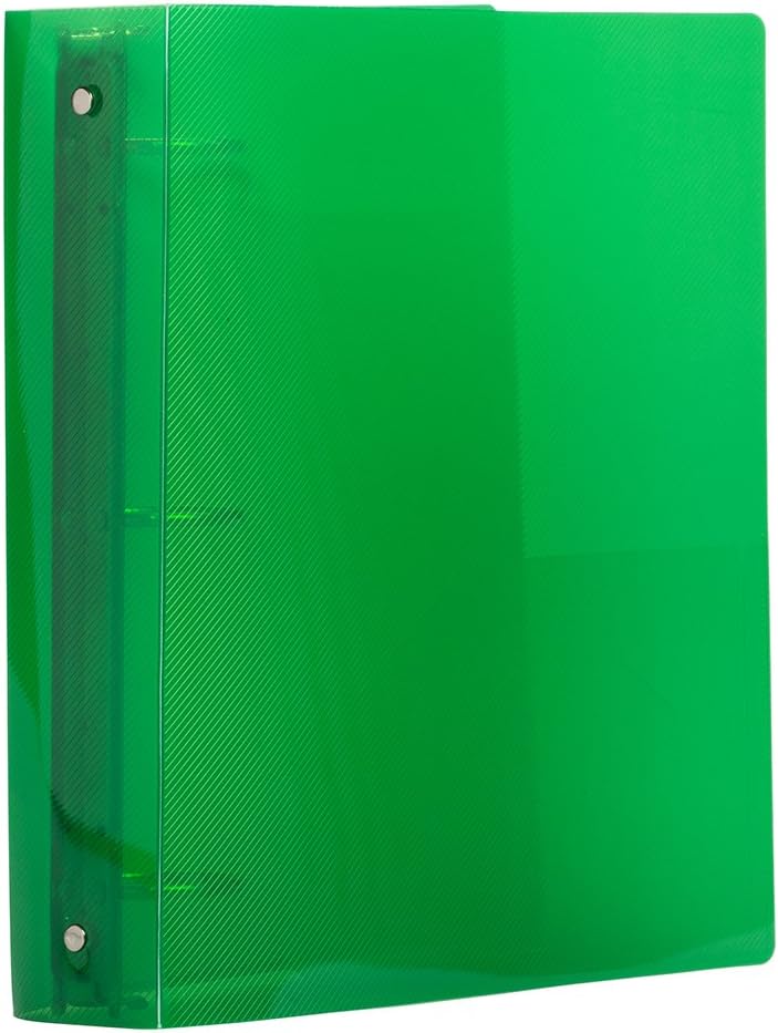 JAM PAPER Plastic 2 inch Binder - Green 3 Ring Binder - Bulk 12/Pack