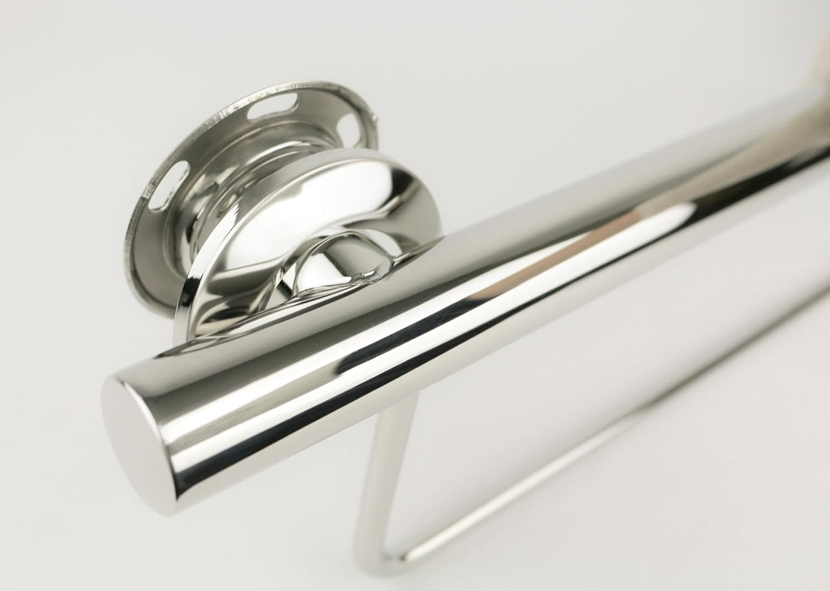 24' Designer Newport Wall Mount Bathroom Shower Grab Bar with Towel Bar, Polished Finish
