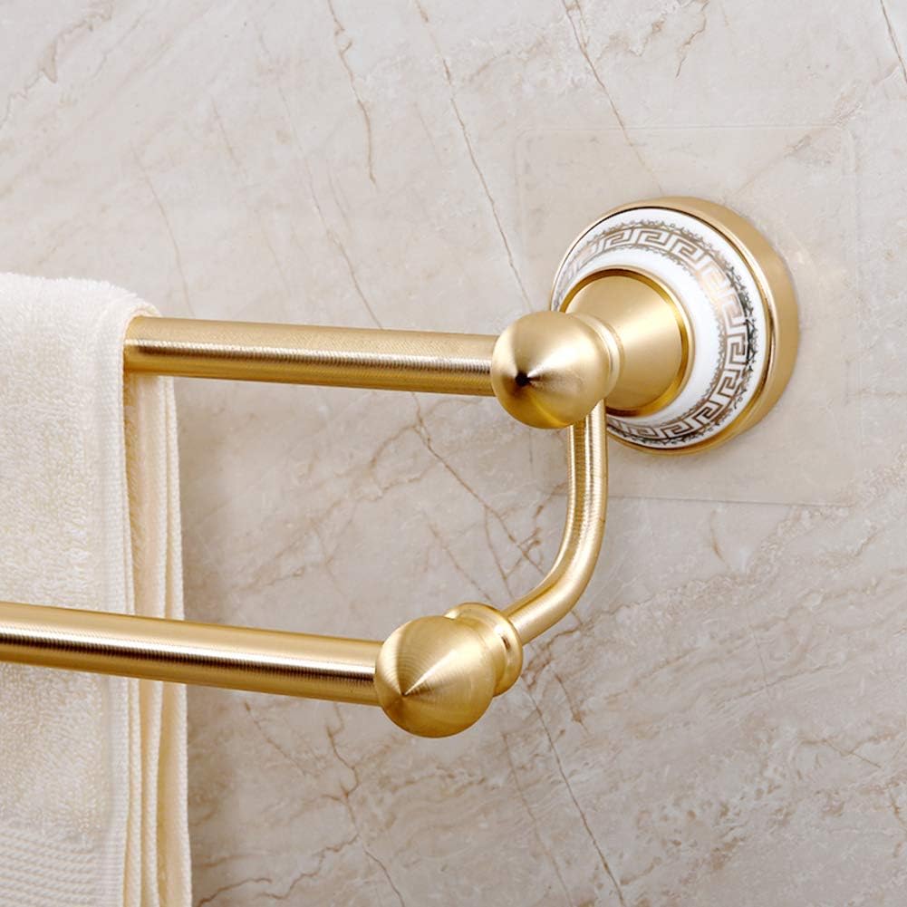 BTZHY Towel Rack Towel Rack Double Pole Towel Rack,Punch-Free Towel Bar,Bathroom Suction Cup Towel Holder Space Aluminum Towel Shelf/A/57Cm Bathroom Hardware/a/57Cm The New
