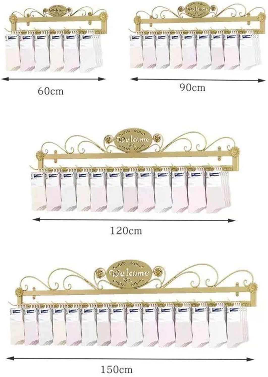 Wall-Mounted Socks Storage Organizer Display Stand,Modern Metal Retail Store Earring Holder Hanging Jewelry Rack,Closet Storage Metal Necklace Hooks Keyring Hats Craft Toys Show Rack