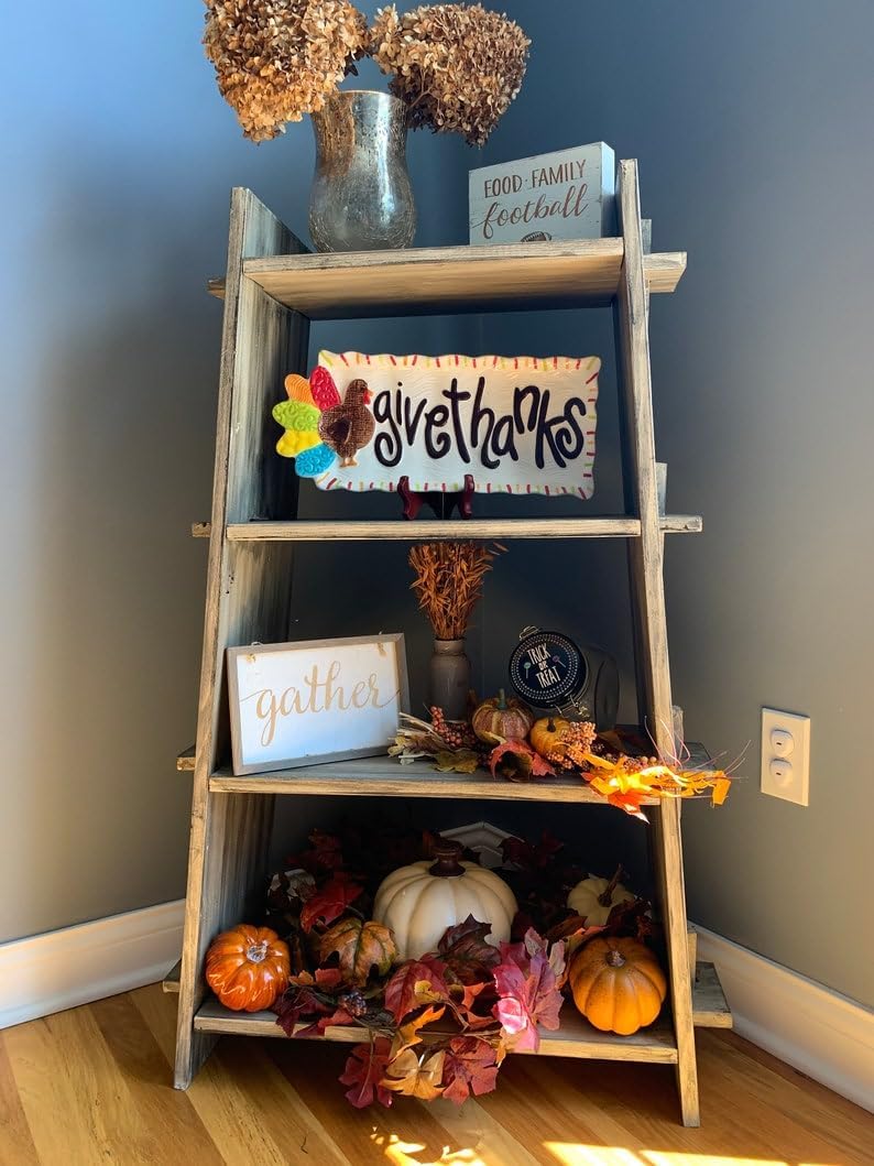 Wooden Bookshelf, Wooden Organizer, Entry-Way Shelf, Rustic Shelf, Rustic Bookshelf. Wooden Display Shelf, Corner Bookshelf, Corner Organize(Height : 52 Inches)