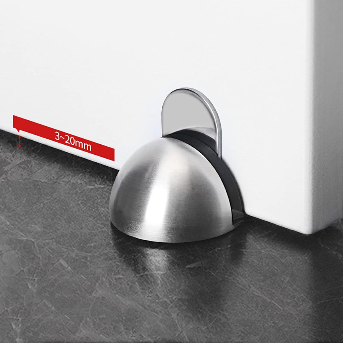 Door Stop Stopper Holder 4 Pieces Stainless Steel,Oval Floor Mounted,Magnetic with Screws and Glues Saving Your Walls from Screws Damage